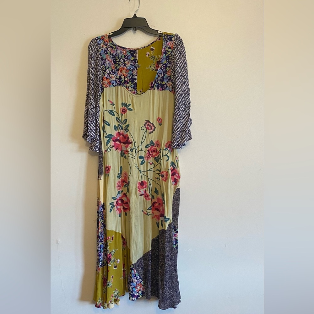 Free People patchwork flutter sleeve dress